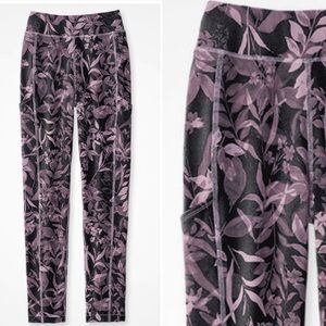 Nwot Coldwater Creek Shadow Leaf Relax And Rewind Leggings Dusty Lilac Xs